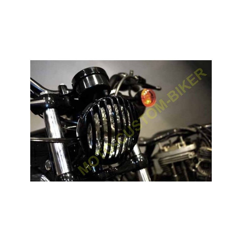 READCLY-Grille de protection noire pour phare Aluminium, Grille de phare de  moto, Lunette moto phare 5 3/4, Calandre de phare moto noire pour pour  Harley Sportster Roadster XL1200R XL883 883