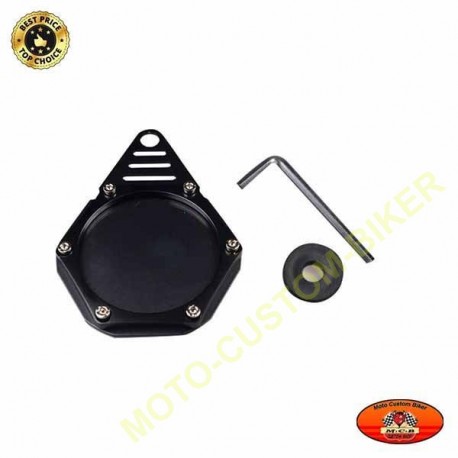 Porte vignette moto rond, couleur noir