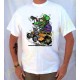 T shirt biker green monster yellow hot rod