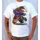 T shirt biker purple monster red hot rod