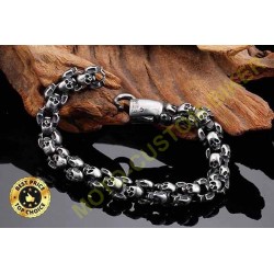 Bracelet biker totem skulls mat