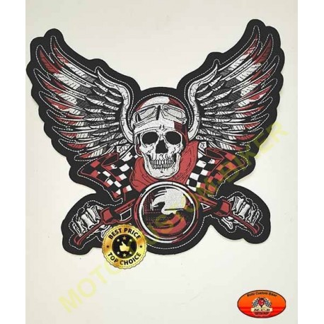 Patch, écusson skull racing biker grand format