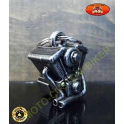 Clochette Moto Porte Bonheur Acier Doré Biker V-twin Moteur