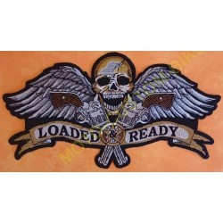 Patch biker, écusson harley loaded, grand format