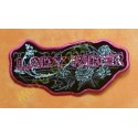 Patch, écusson lady rider roses grand format