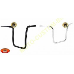 Guidons moto noir ape hanger incurvé 18 inch